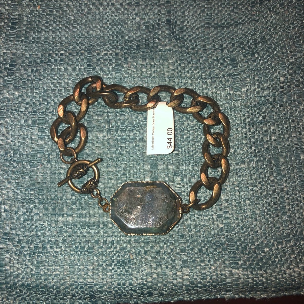 NWT Labradorite and Brass Bracelet